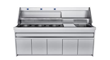 Bakwand Hakto 3 rond 1 vierkant uitschepbak friteuse