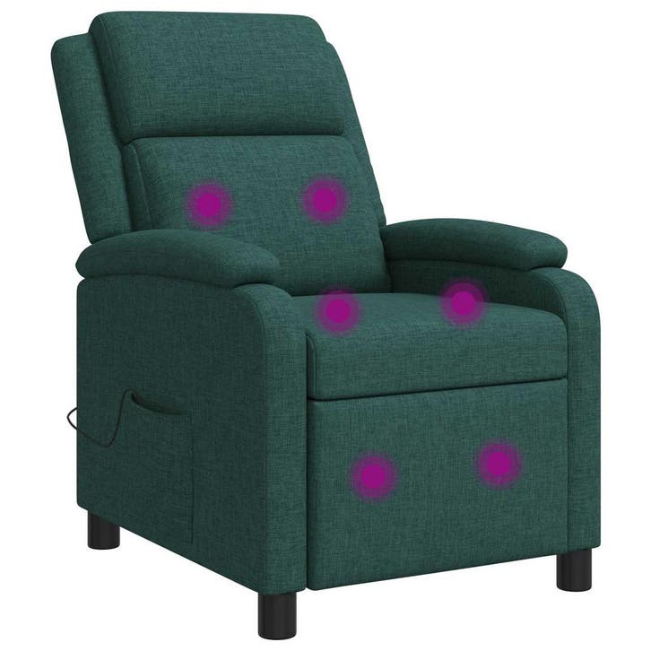 vidaXL Massage Relaxstoel Donkergroen Stof, Huis en Inrichting, Fauteuils, Nieuw, Verzenden