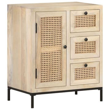 vidaXL Dressoir 60x35x70 cm massief mangohout en natuurlijk, Verzenden, Nieuw