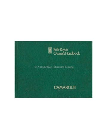 1979 ROLLS ROYCE CAMARQUE HARDCOVER INSTRUCTIEBOEKJE ENGELS, Ophalen of Verzenden