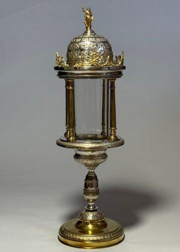 Antiek Reliekhouder - Verguld messing - 1850-1900 -
