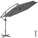 tectake Artemis-parasol, 360° draaibaar, 3,5 x 3,5 m - grijs, Tuin en Terras, Zonneschermen, Verzenden, Nieuw