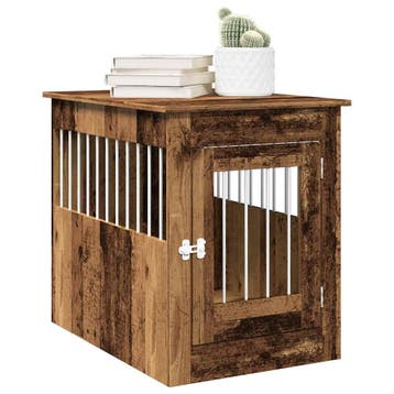 vidaXL Hondenbench 55x80x68 cm bewerkt hout oud houtkleurig, Verzenden, Nieuw