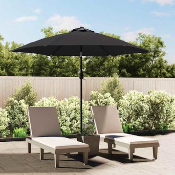 vidaXL Vervangingsdoek voor parasol 300 cm zwart, Verzenden, Nieuw