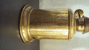 Olielamp (3) - Verguld messing - oude lamp voor duiven