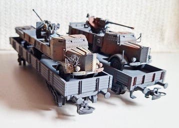 Märklin H0 - Modeltrein goederenwagon (2) - Militair-ombouw, Nieuw