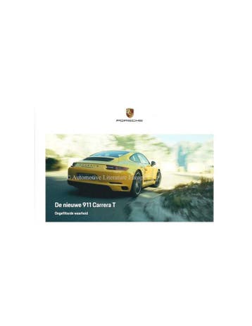 2018 PORSCHE 911 CARRERA T BROCHURE NEDERLANDS, Nieuw