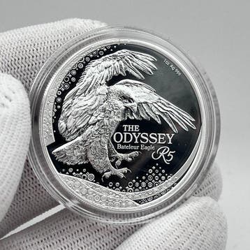 Zuid-Afrika. 5 Rand 2025 – Bateleur Eagle – 1 oz Silver .999, Postzegels en Munten, Munten | Europa | Niet-Euromunten