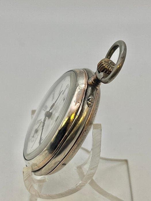 Victoria Cilindro Argento tedesco . Remontoir. 1900 . -, Handtassen en Accessoires, Horloges | Heren