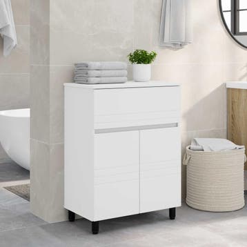 vidaXL Badkamer vaniteitsunit Wit 60 x 35 x 80 cm Bewerkt, Verzenden, Nieuw