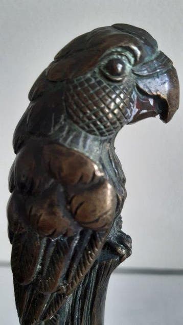 Figurine - Papegaai beeldje - Bronze patiné