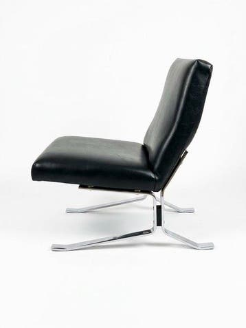 Kebe Møbler - Fauteuil - Aigle - Acier plat chromé et noir