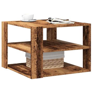 vidaXL Salontafel 58x58x40 cm bewerkt hout oud houtkleurig, Verzenden
