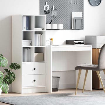 vidaXL Bureau Wit 135,5 x 50 x 127 cm 2 st, Verzenden, Nieuw