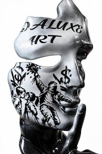 Daluxe Art - 1999 • Banksy Face – 65 cm, Antiquités & Art
