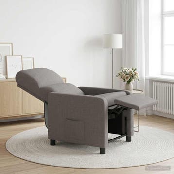vidaXL Recliner Taupe Polyester, Verzenden, Nieuw