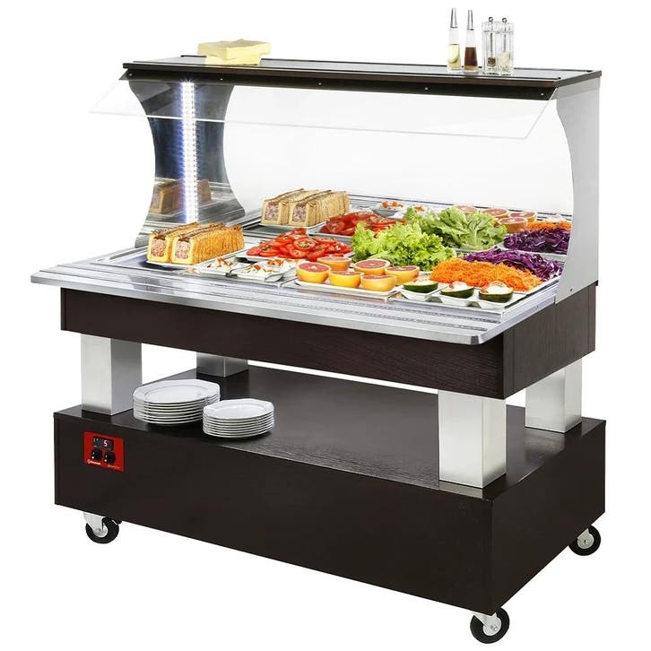 Gekoeld Buffet | GOURMET LINE | Hout/RVS | 4x 1/1 GN |, Zakelijke goederen, Horeca | Keukenapparatuur, Nieuw in verpakking, Verzenden