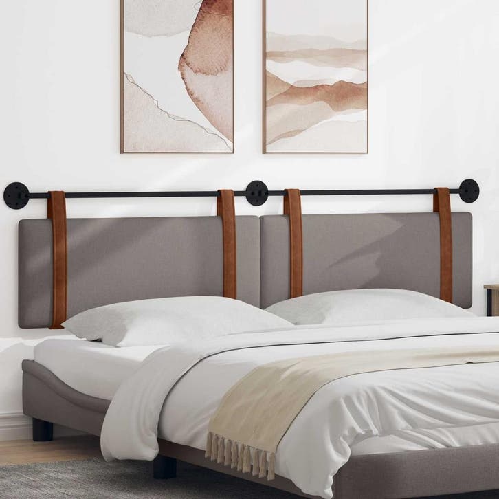 vidaXL Hangend hoofdbord Taupe Antiek PU, Maison & Meubles, Chambre à coucher | Lits, Envoi