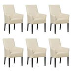 Set van 6 Leren eetkamerstoelen Just met armleuning -, Huis en Inrichting, Stoelen, Ophalen of Verzenden, Nieuw, Leer, Eén