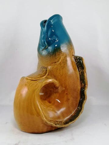 Vanessa Bonino - Sculpture, Koi carp - 25 cm - Majolique -