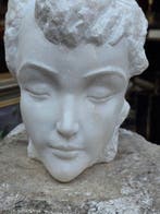 Bloksnijwerk/relief, Buste marbre blanc - 20 cm - Marmer
