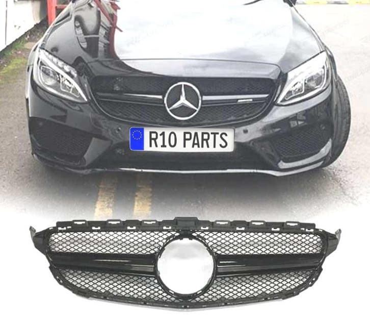 GRILLE MERCEDES W205 14-18 LOOK AMG C63 CAMÉRA NOIR BRILLANT, Autos : Pièces & Accessoires, Carrosserie & Tôlerie, Envoi