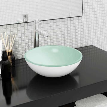 vidaXL Wasbak 35x12 cm gehard glas wit, Doe-het-zelf en Bouw, Verzenden, Nieuw