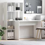 vidaXL Bureau met plank Wit 138,5 x 55 x 143 cm Bewerkt hout, Huis en Inrichting, Verzenden, Nieuw