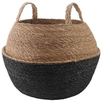 vidaXL Plantenpot met handvatten Zwart Ø 45 x 36 cm 100%, Verzenden