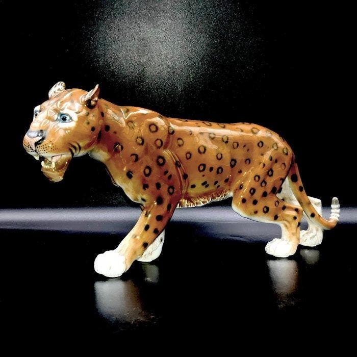 Aldo Falchi - Rosenthal - Leopard (37 cm) - ca 1970 -, Antiek en Kunst, Antiek | Glaswerk en Kristal