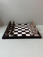 Schaakspel - Elegante Vintage Marmeren Schaakbord met Zware