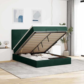vidaXL Ottoman bed met matrassen 140x190cm fluweel, Verzenden, Nieuw