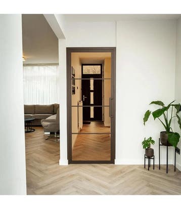 OUTLET: Stalen Binnendeur Brons 4 Vlaks 231,5x93Brons rookgl, Binnendeur