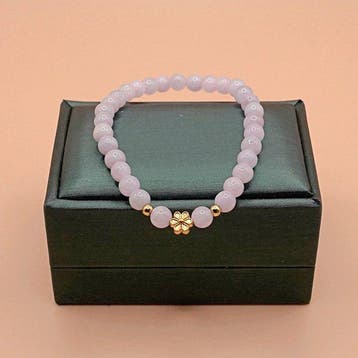 Bracelet en jadeite naturel certifié NGTC – Élégance lavande