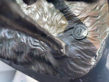 Sculpture, L’accolade - 41 cm - Bronze, Marbre