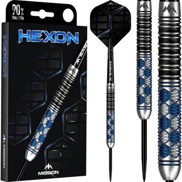 Mission – Hexon Blue PVD 90% Dartpijlen - 23 gram, Sport en Fitness, Darts, Ophalen of Verzenden, Nieuw, Pijlen