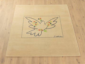 Desso - blauwe duif met bloemen - Vloerkleed - 240 cm - 200