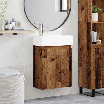 vidaXL Badkamermeubel met kraan Oud hout 45,5 x 22,5 x 84 cm, Verzenden, Nieuw