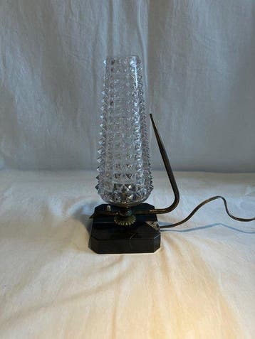 Tafellamp - Glas, Messing, Marmer, Antiek en Kunst, Curiosa en Brocante