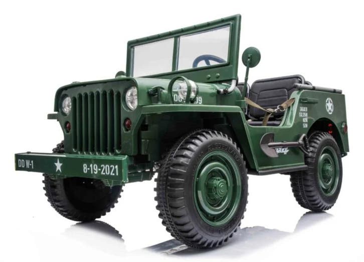 24V Jeep Army, Willys jeep, 3 zitplaatsen, Kinderen en Baby's, Speelgoed | Buiten | Accuvoertuigen, Nieuw, Ophalen of Verzenden