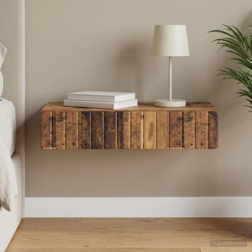 vidaXL Wandgemonteerde Zijtafel Oud hout 87,5 x 34,5 x 17 cm, Verzenden, Nieuw