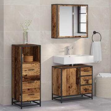 vidaXL Badkamermeubel Set 3 st Oud Hout 35 x 37,5 x 100 cm, Verzenden, Nieuw