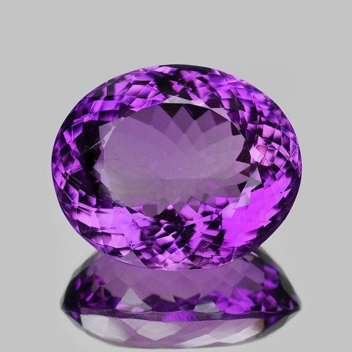 1 pcs Paars Amethist - 68.77 ct - nternational Colored, Handtassen en Accessoires, Edelstenen