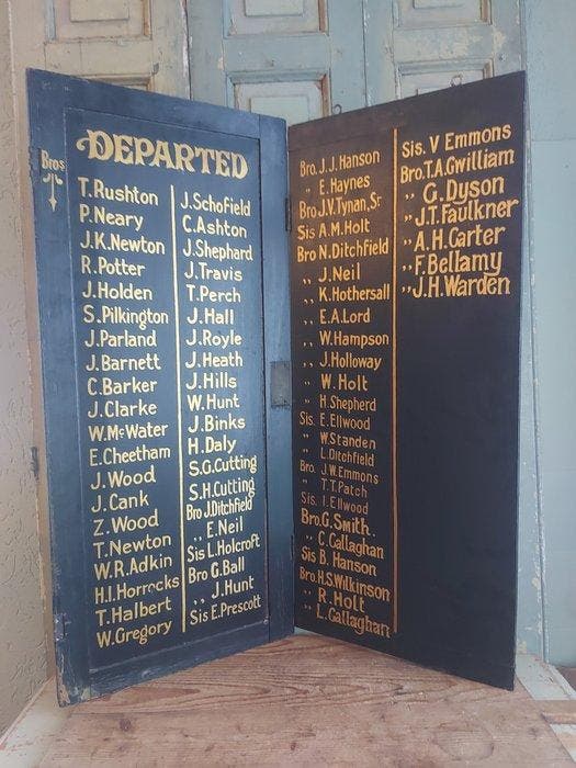 Wanddecoratie - Sons of Temperance - Gedenkbord overleden, Antiquités & Art, Curiosités & Brocante