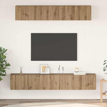 vidaXL Tv-meubelset 5 st Artisan Eiken Bewerkt hout, Verzenden, Nieuw