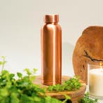 Puur Koperen Waterfles Glad - 1 liter, Ophalen of Verzenden