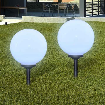 vidaXL Tuinpadlampen 2 st met grondpin LED 30 cm, Verzenden, Nieuw