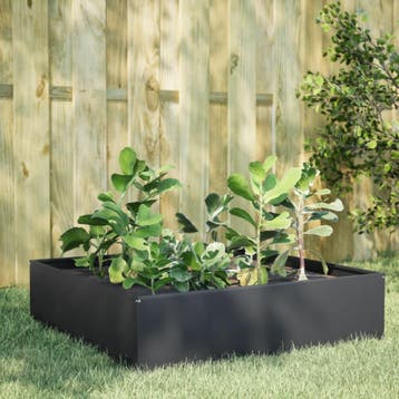 vidaXL Plantenbak verhoogd 100x100x41 cm staal, Tuin en Terras, Verzenden, Nieuw