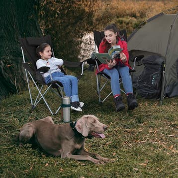 Inklapbare campingstoel met armleuningen hoofdsteun en, Verzenden, Nieuw