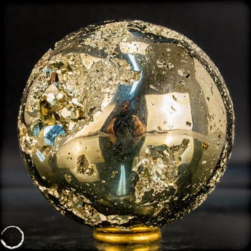 Grote natuurlijke gouden pyriet Sphere/ Druzen- 1333.49 g, Verzamelen, Mineralen en Fossielen
